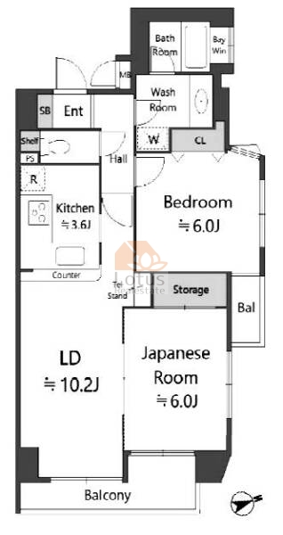 ダイアパレス八広花水木通りトリニティ504間取図