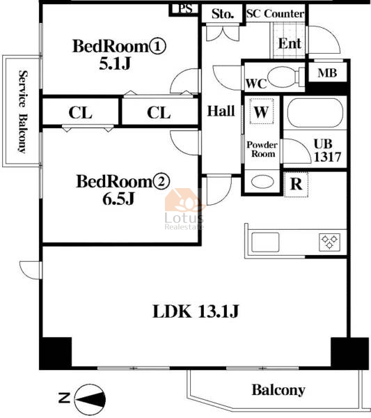 パークウェル落合202間取図