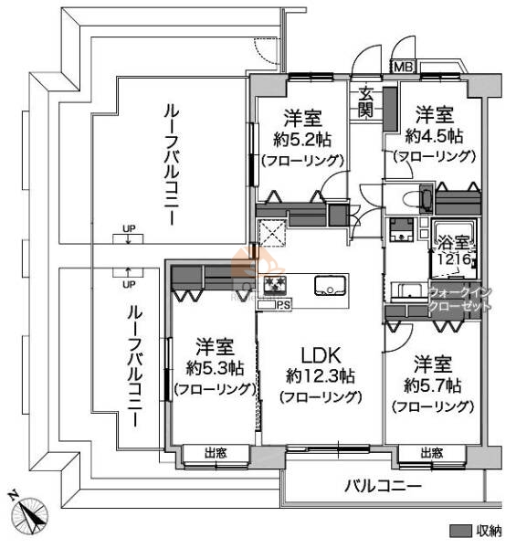 ライオンズプラザ千歳烏山507間取図