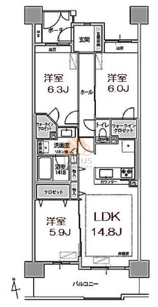 コスモ21ザガーデンズフォート723間取図