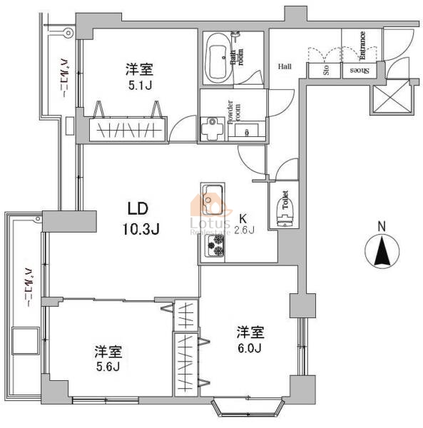 ライオンズマンション五反野第５415間取図