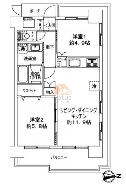 朝日パリオ北千住308間取図