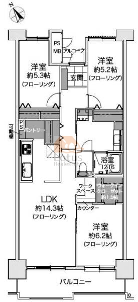 光が丘パークタウン大通り南1405間取図