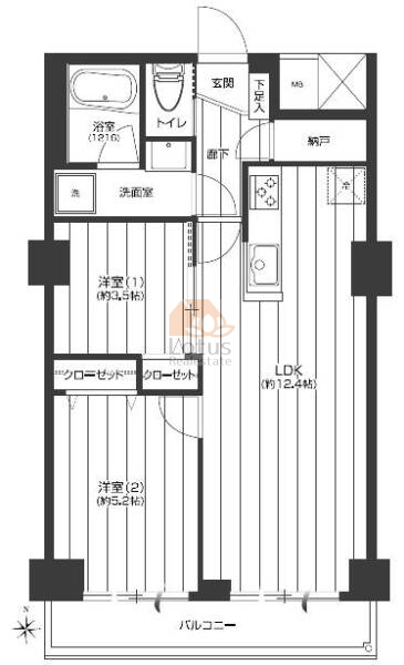 マンション第２明大前1202間取図