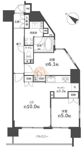 ランドステージ葛飾ウエストレジデンス703間取（2LDK）