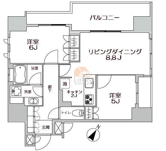 レックスお花茶屋ツインレジデンスイースト802間取図
