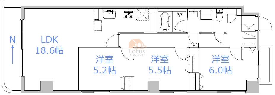 シルクハットハイツ504間取図
