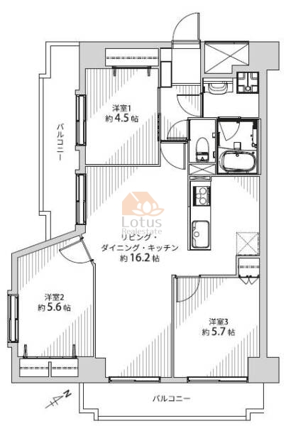 ソレイユ田町401間取図