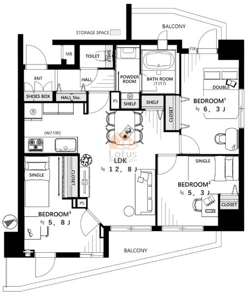 ラアトレ千住三ノ輪401間取図