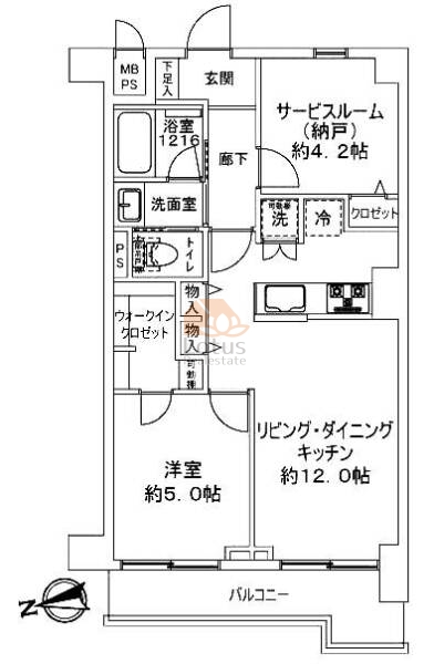 ライオンズマンション五反野第５414間取図