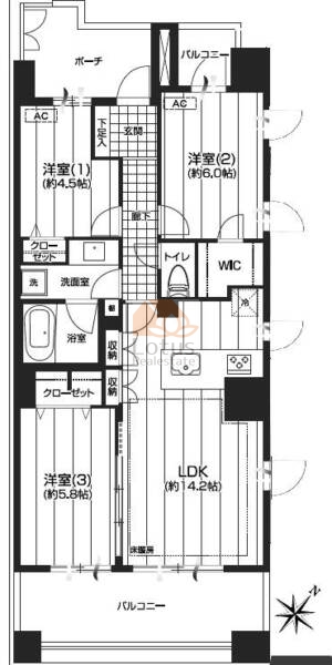上池袋タワーレジデンス1704間取図