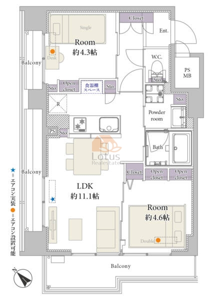 下谷セントラルマンション701間取図
