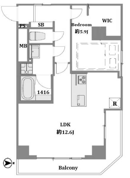 第１２宮庭マンション501間取図