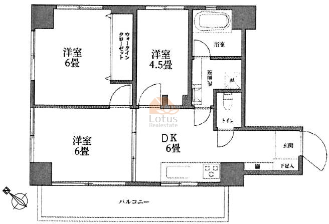巣鴨第2syマンション203間取図