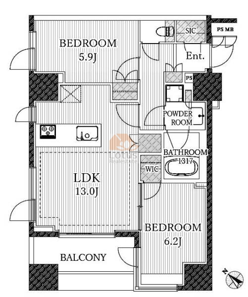 プレシス八丁堀リバーフロント301間取図
