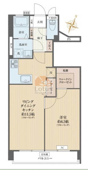 高輪ハイツ4階間取図