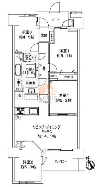 ナイスパークステイツ東陽町仙台堀川公園1308間取図