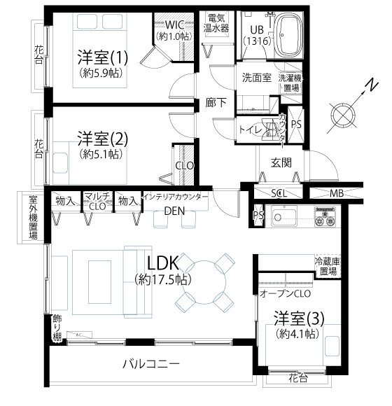 千歳烏山シティハウス402間取図