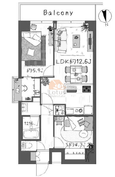 リーラ仲御徒町807間取図