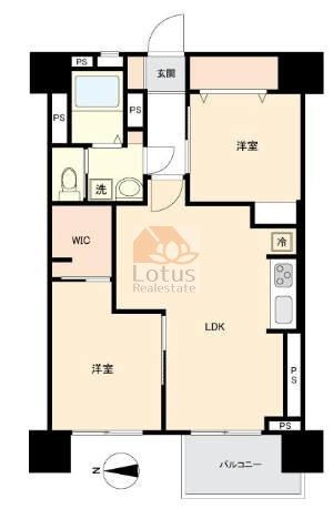 北砂四丁目住宅5階間取（2LDK）