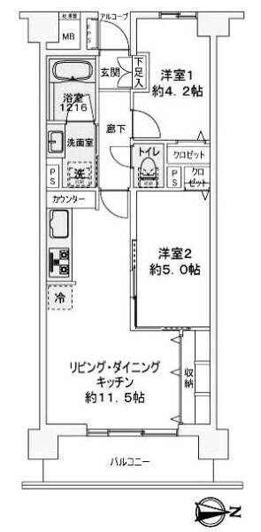 ライオンズマンション仙台堀川公園1110間取図