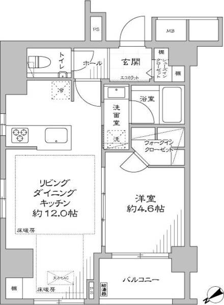 パロス新富町501間取図
