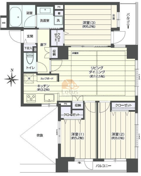 菱和パレス菊川702間取図