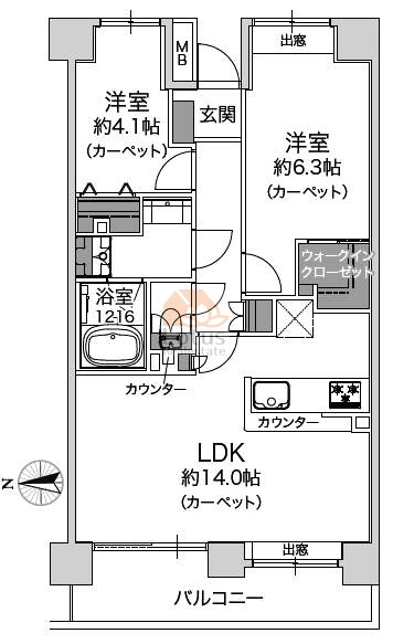 北赤羽パークホームズ302間取図