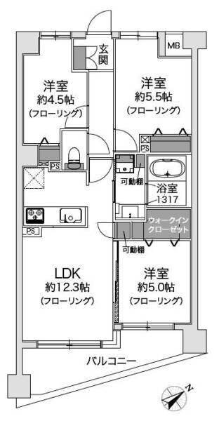 ナイスアーバン葛西204間取図