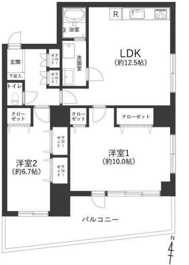 ドミール千駄木202間取図