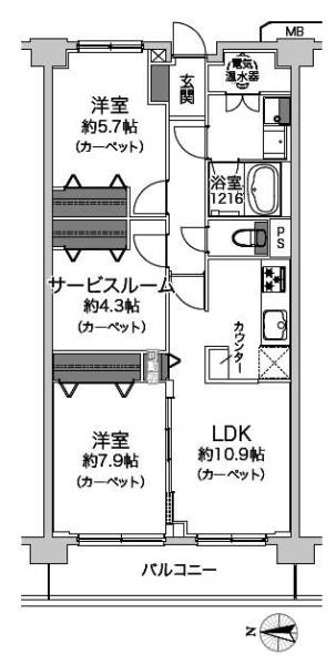 ファミリータウン東陽202間取図