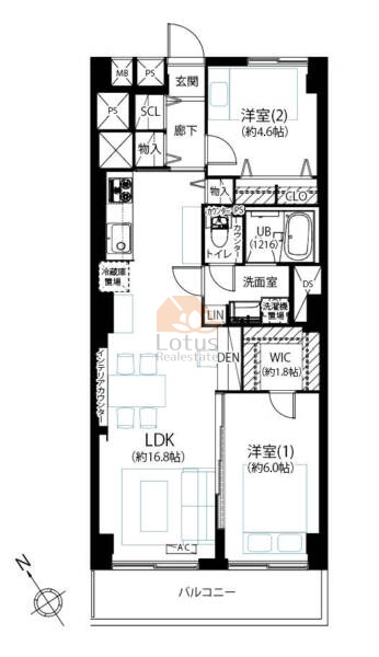 ソフトタウン小島町205間取（2LDK）