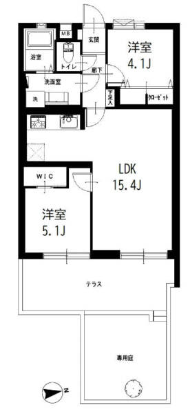 中銀世田谷桜丘マンシオン105間取（2LDK）