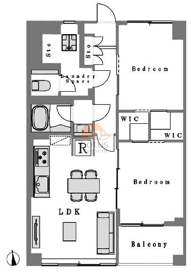 牡丹町住宅203間取図