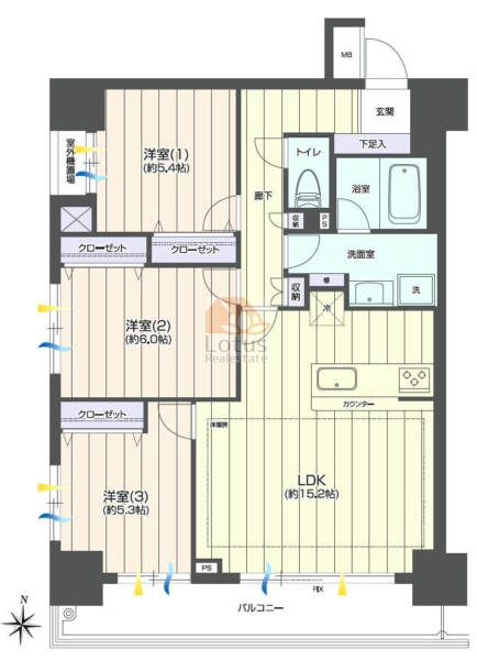 ベルググランデ五反野902間取図