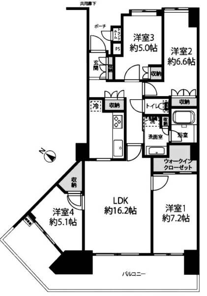 シティタワー品川1706間取（4LDK）