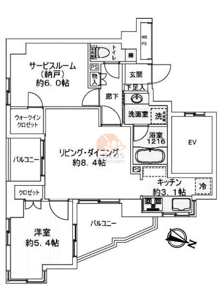 ライオンズマンション東十条第3407間取図
