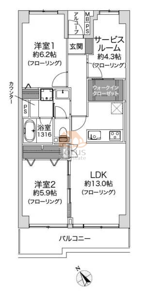 ガーデンプラザ柴又307間取図