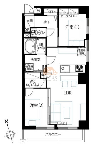 クレール島津山603間取図