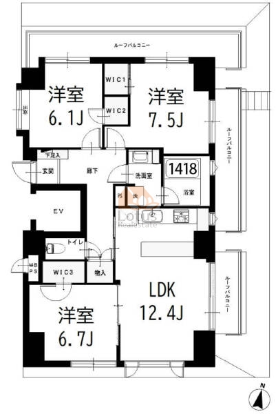 ライオンズマンション北千住第３801間取図