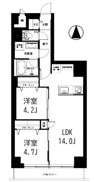 秀和亀戸2丁目レジデンス203間取図