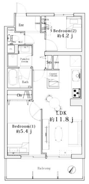 渋谷本町オリエントコート２302間取図