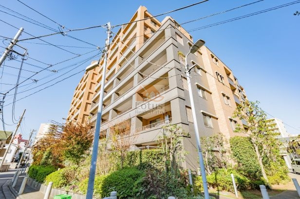 総戸数113戸のビッグコミュニティーらしく、通りに面してどっしりと構えた外観です。中層ながら横方向に広がる構成で、建物全体に安定感があります。周囲が閑静な住宅街のため、車や人の音も想像以上に落ち着いて感じられました。