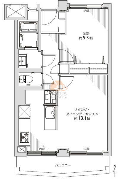 マンションニュー恵比寿607の間取（1LDK）