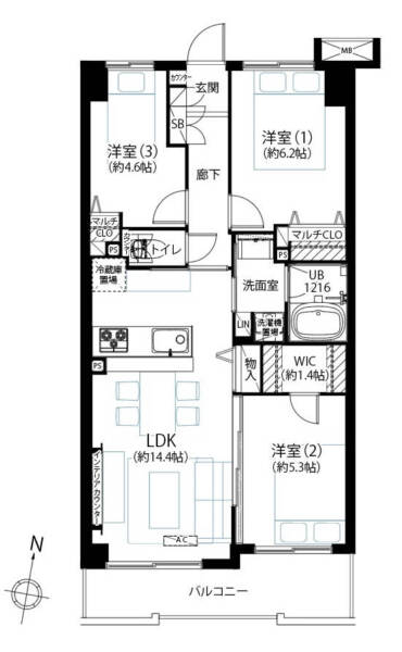 ソルフェスタ赤羽1012間取図