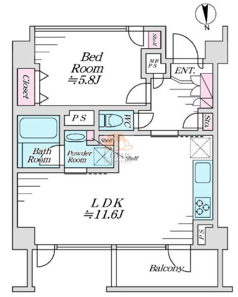 高輪タウンハウス413間取図