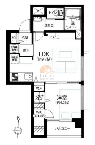 南千住ダイヤモンドマンション503間取（1LDK）
