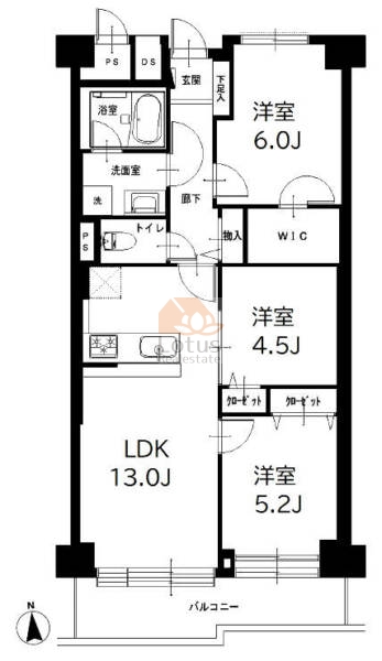 フジタ関口マンション603間取（3LDK）