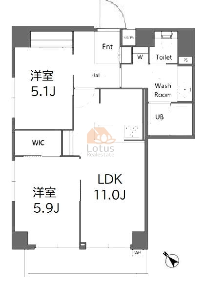藤和下谷コープ705間取（2LDK）