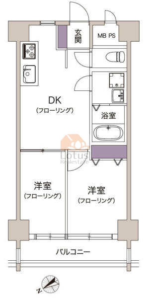 秀和第2田町レジデンス1106間取図